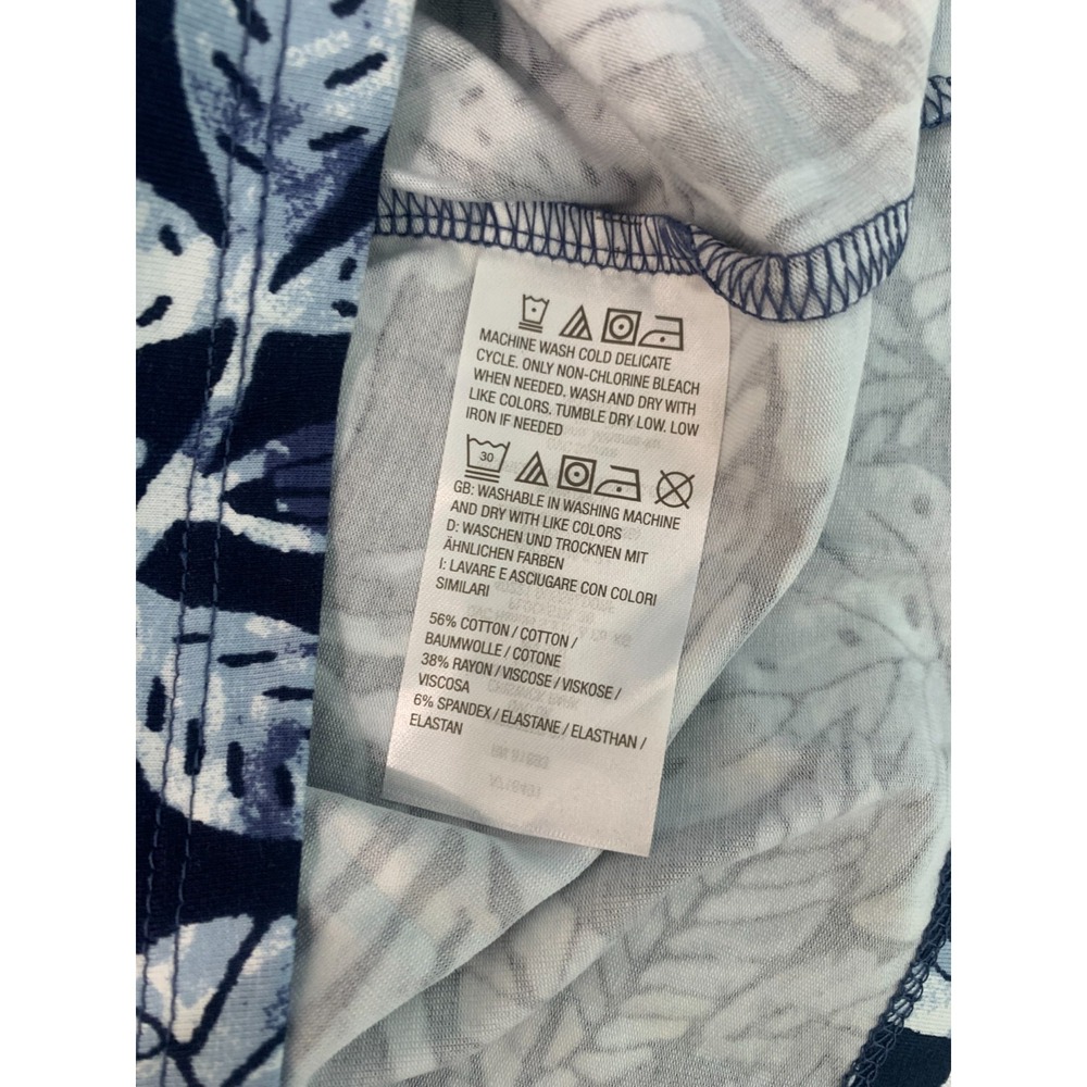 (C-82) QVC d&co Beach 2Pc Set Cardigan‎ & Tank Top Blue Floral Women S - Picture 13 of 14